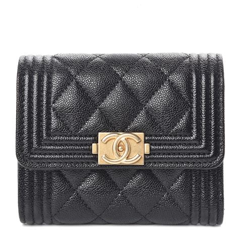 chanel boy small wallet black|chanel black boyfriend bag.